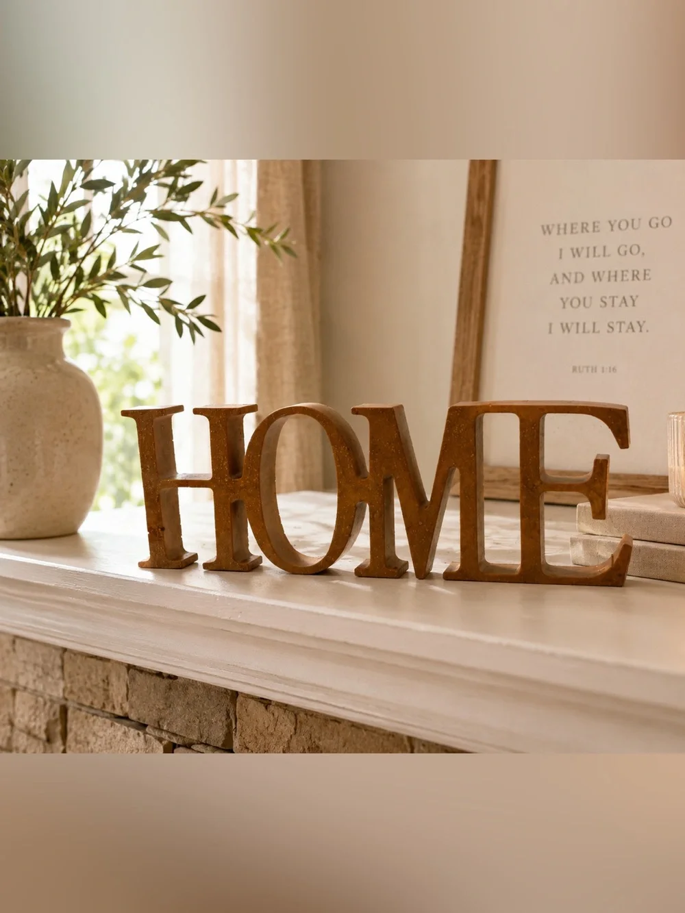 HOME Metal Tabletop Sign - Brown Rustic Accent